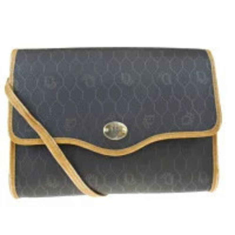 Christian Dior Honeycomb Canvas Shoulder Bag beige brown